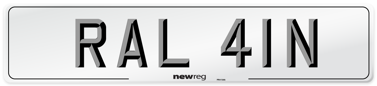 RAL 41N Number Plate from New Reg